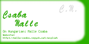 csaba malle business card